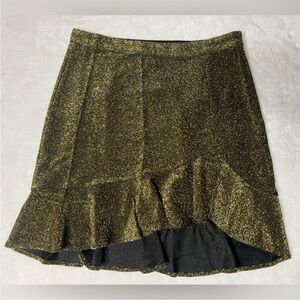 Michael Kors  Ruffle Hem Women's Skirt - Gold new L